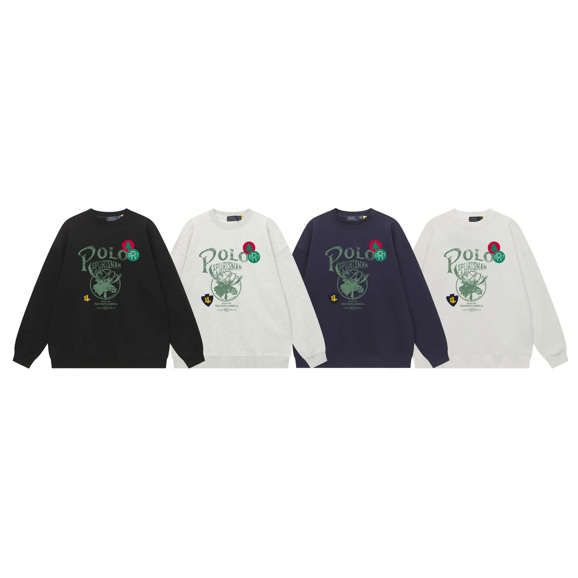 P200 Long-term stock] RalphLauren/Ralph Lauren 2025 autumn and winter new bear letter print 420g heavy large terry sweatshirt Ralph Lauren's age-reducing item, the coat fabric is made of 85% cotton ➕15% polyester, which not only retains the softness, comfort and breathability of cotton, but also adds the wear resistance and wrinkle resistance of polyester fiber, making the clothes more durable and easy to care for. Even in slightly cooler weather, you won't feel stuffy when wearing it. This kind of fabric has a natural crisp feel and is not easy to pill or deform. The bear on the chest is printed with English letters. It is full of color, full of three-dimensionality, and lifelike, adding a bit of liveliness and interest to the whole sweatshirt. There is no pressure to dress, regardless of age or gender. Complete accessories! Color: black, white, navy blue, light floral gray Size: M-L-XL-XXL